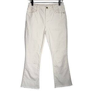 FRAME Le Crop Mini Boot Jeans 28 White Raw Hem Cropped Bootcut